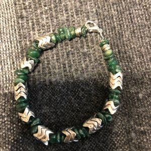 Sterling silver and stone bracelet